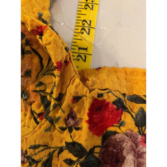 NWT Torrid Top Blouse Tunic Floral Yellow 3/4 Sleeve Blouse Torrid 00 Medium - Picture 7 of 9